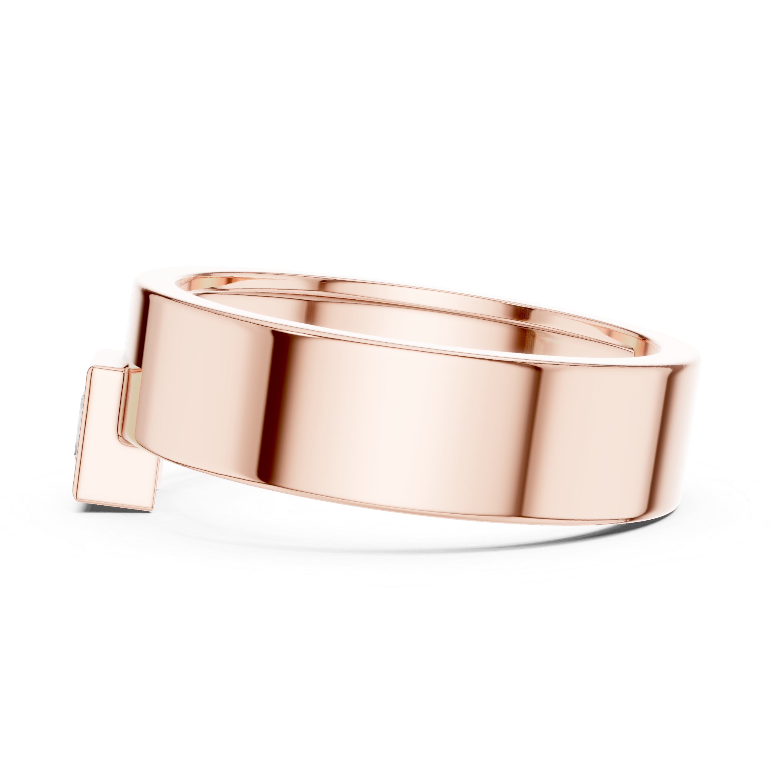 Princess Cut Solitaire Diamond Signet Style Ring