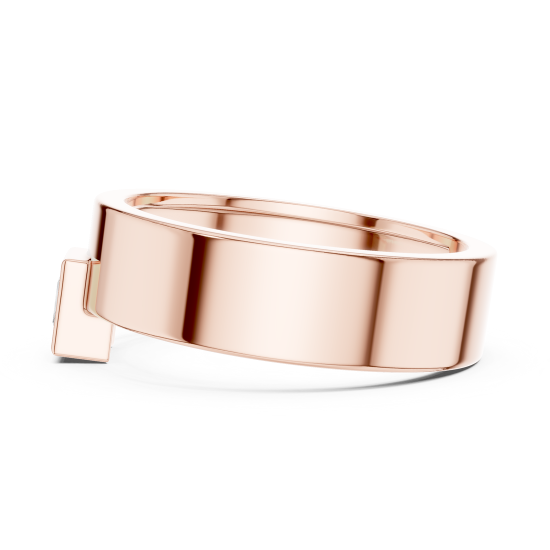 Princess Cut Solitaire Diamond Signet Style Ring