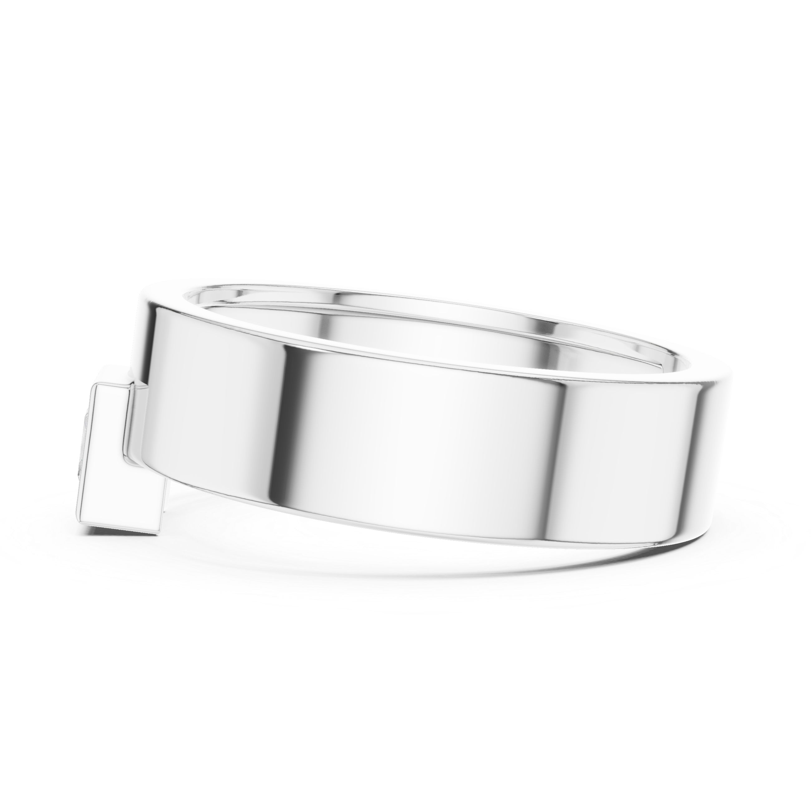 Princess Cut Solitaire Diamond Signet Style Ring