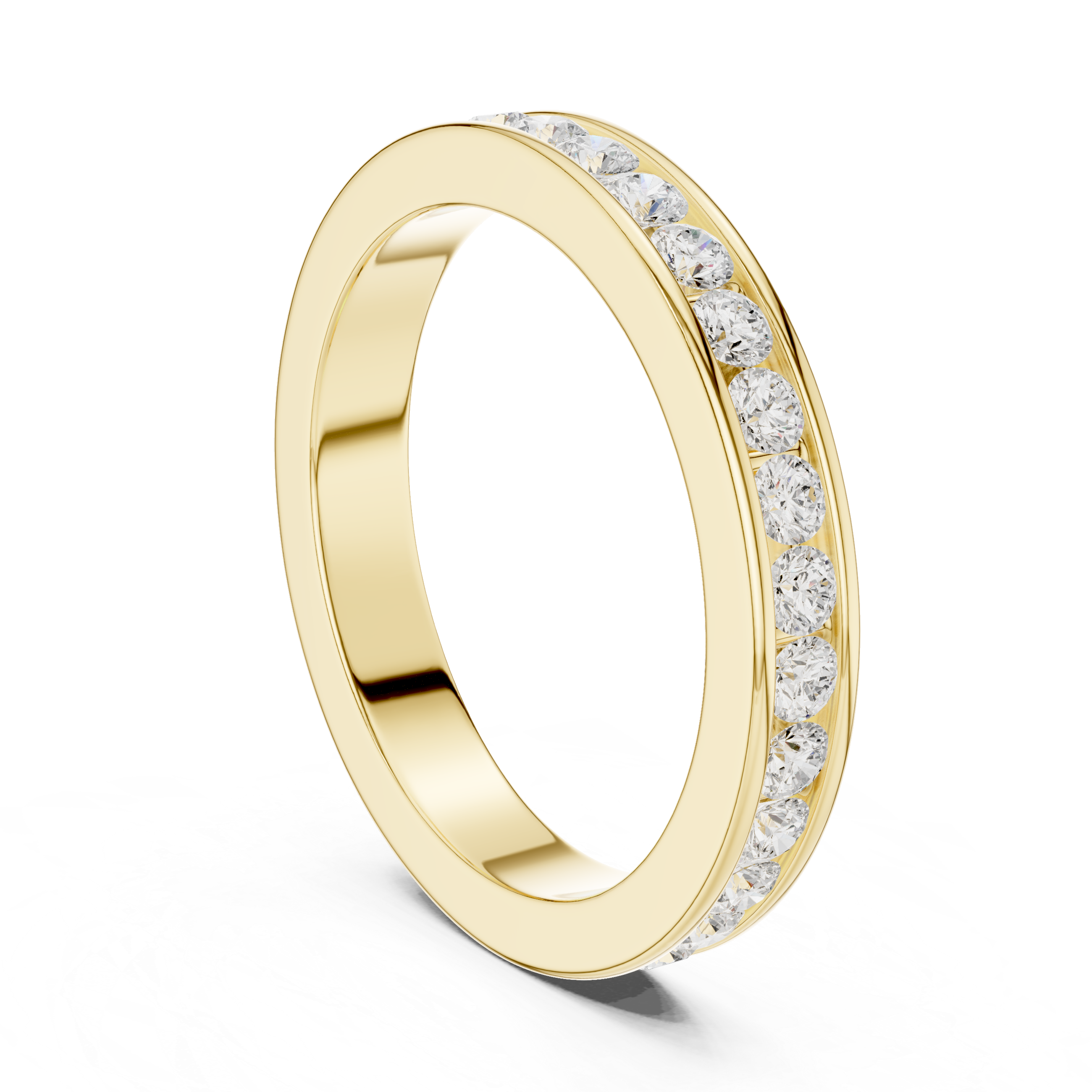 Round Cut Diamond Channel Set Eternity Band Ring