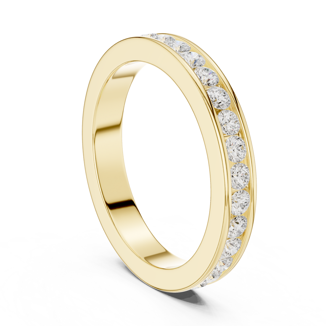 Round Cut Diamond Channel Set Eternity Band Ring