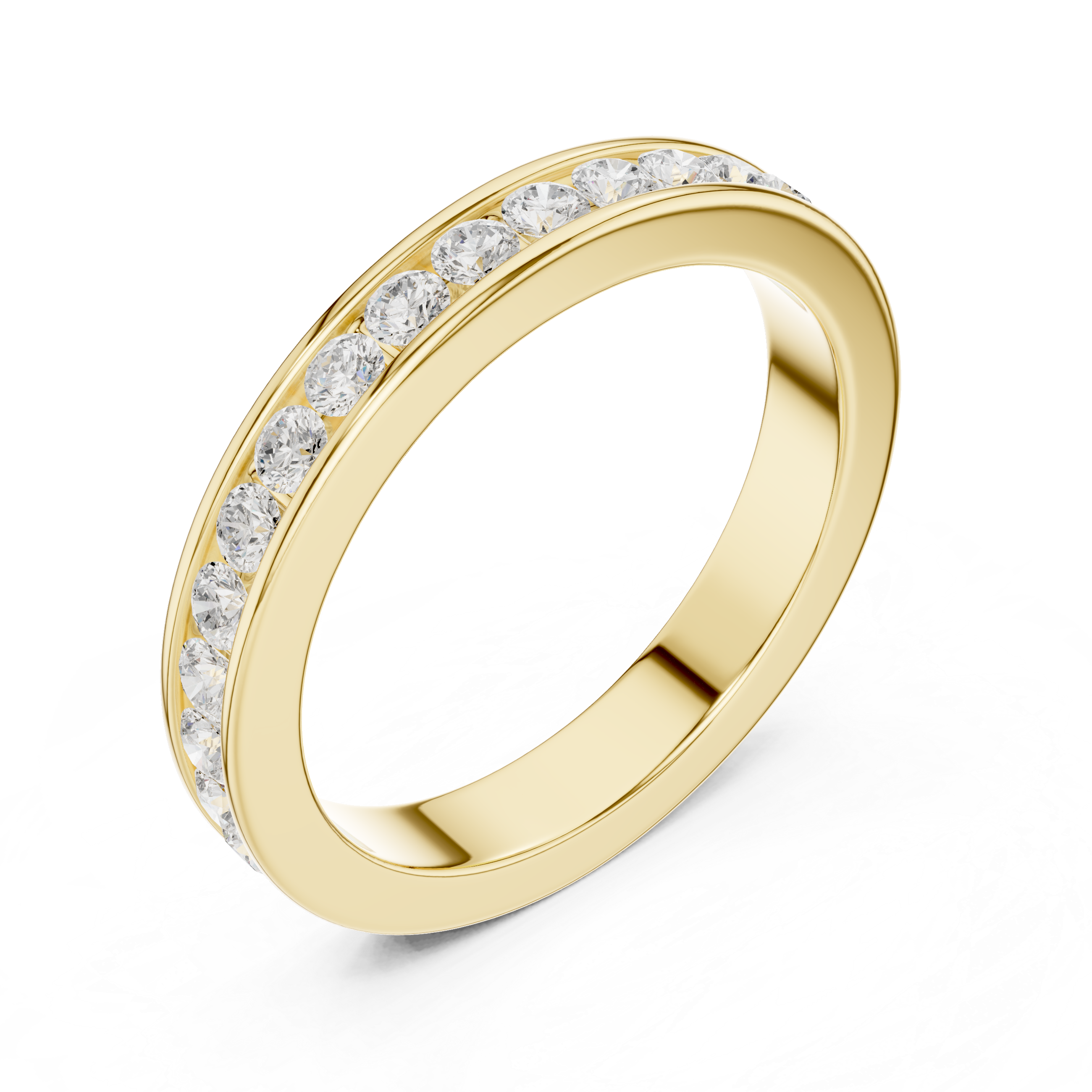 Round Cut Diamond Channel Set Eternity Band Ring