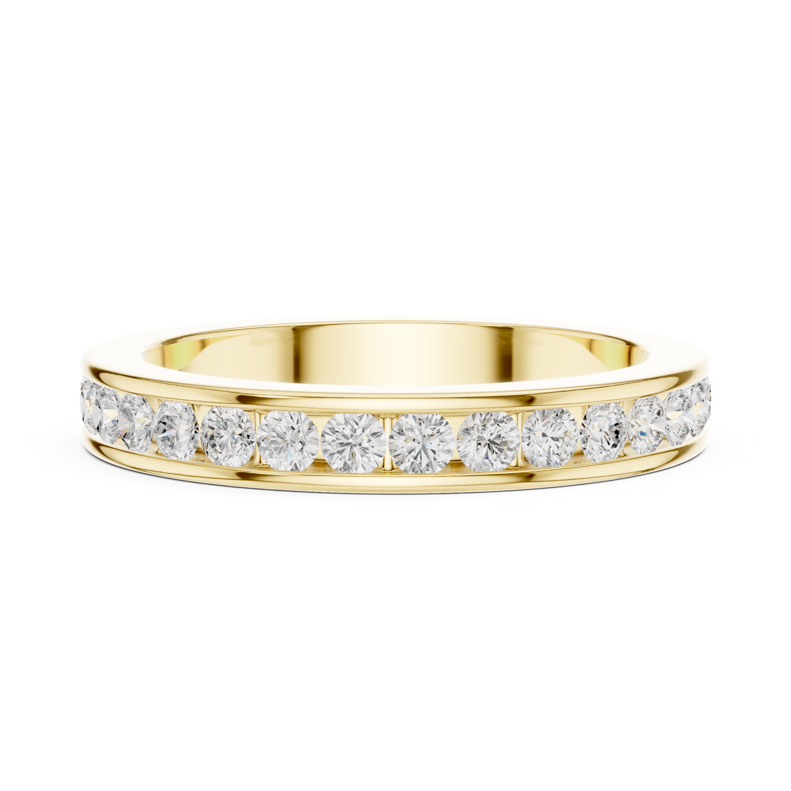 Round Cut Diamond Channel Set Eternity Band Ring