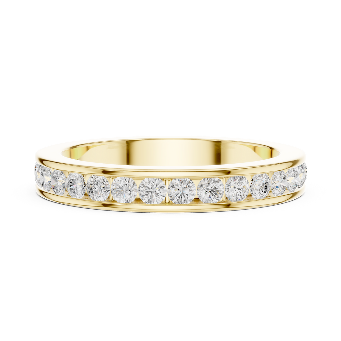 Round Cut Diamond Channel Set Eternity Band Ring