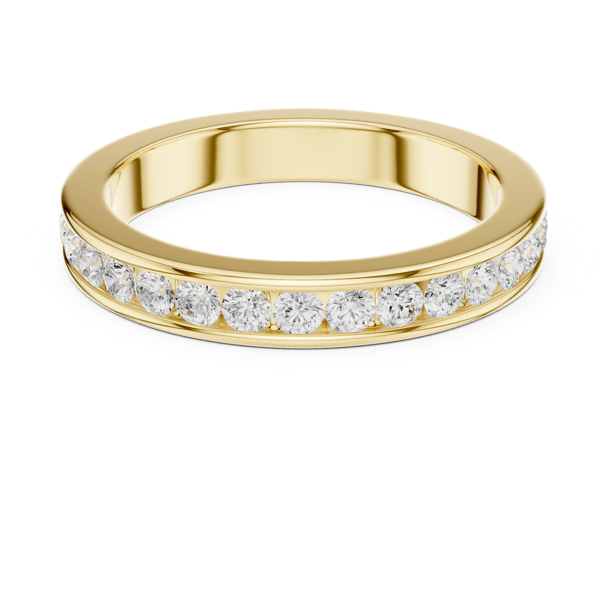 Round Cut Diamond Channel Set Eternity Band Ring