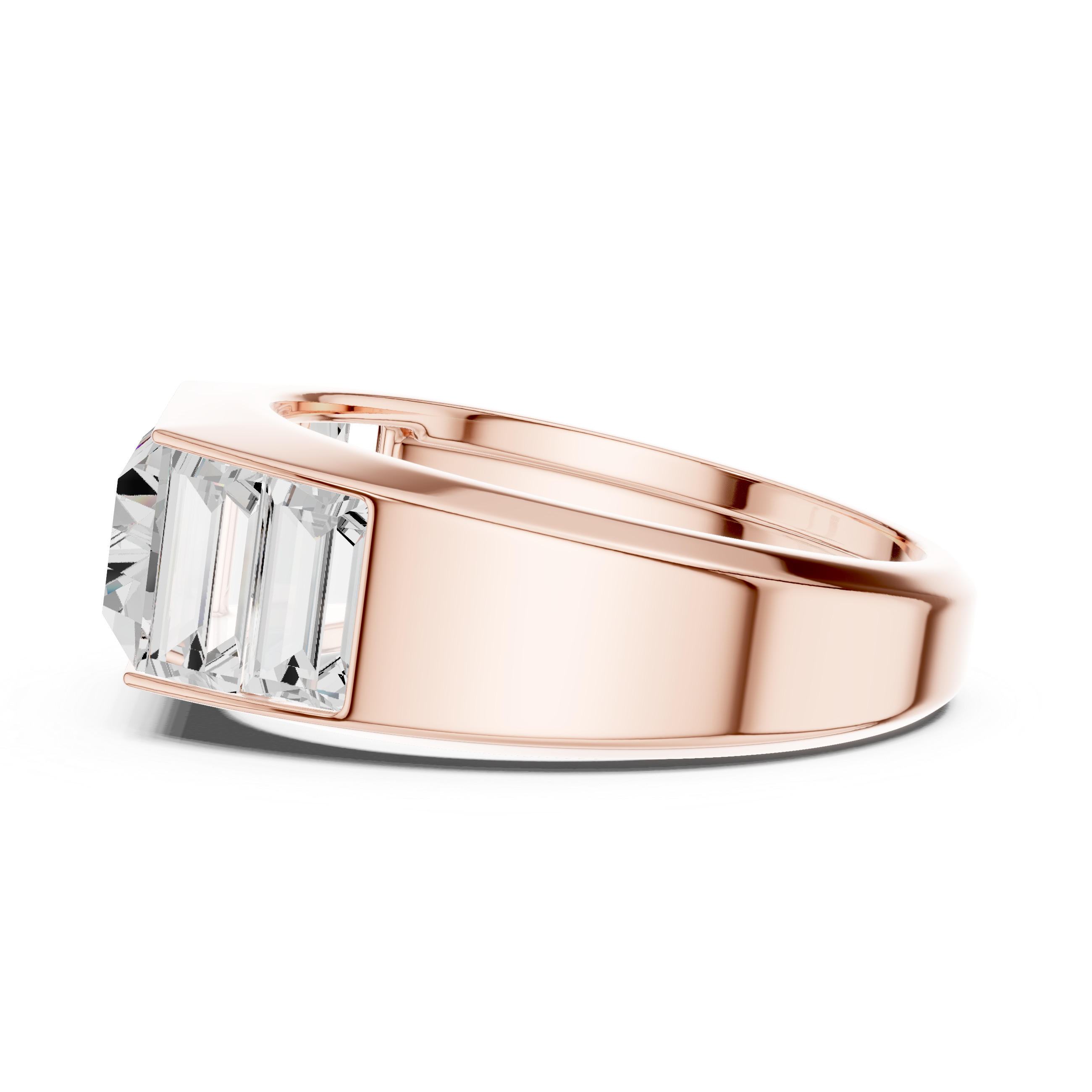 Baguette Cut Diamond Channel Set Wide Band Ring with Bold Elegance
