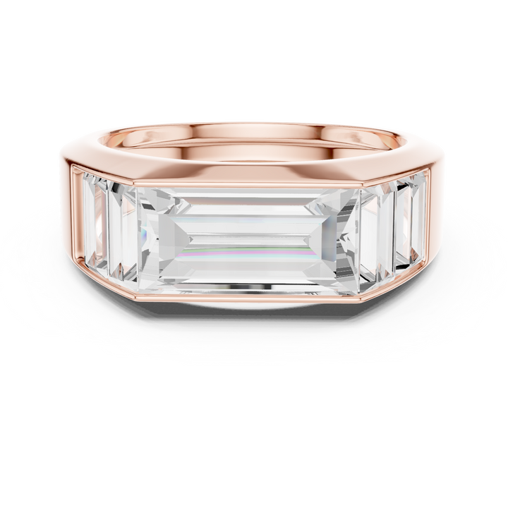 Baguette Cut Diamond Channel Set Wide Band Ring with Bold Elegance