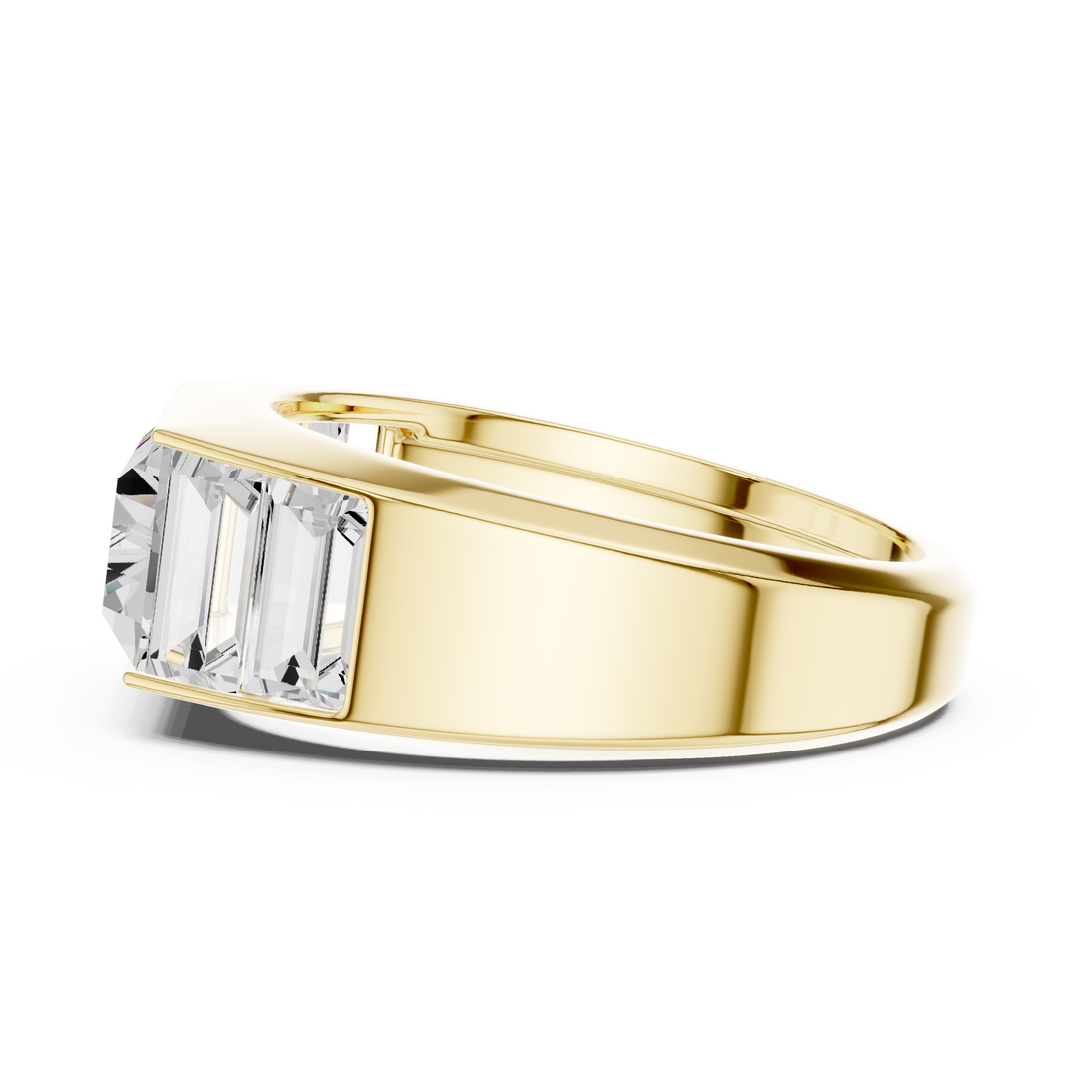 Baguette Cut Diamond Channel Set Wide Band Ring with Bold Elegance