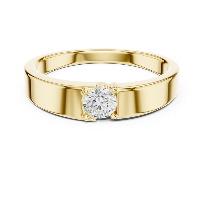 Round Cut Diamond Prong Solitaire Band Ring