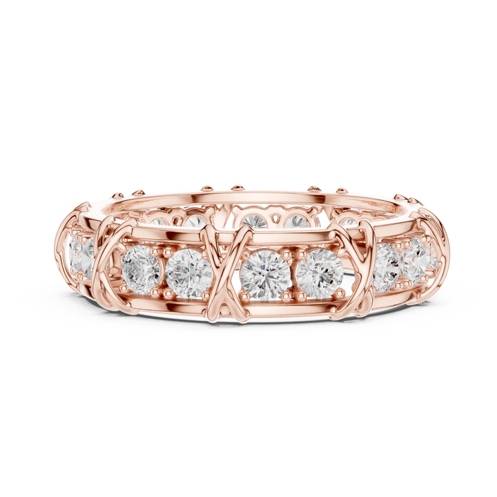 Round Cut Diamond Vintage Style Eternity Band Ring