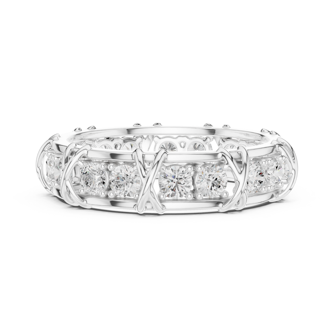 Round Cut Diamond Vintage Style Eternity Band Ring