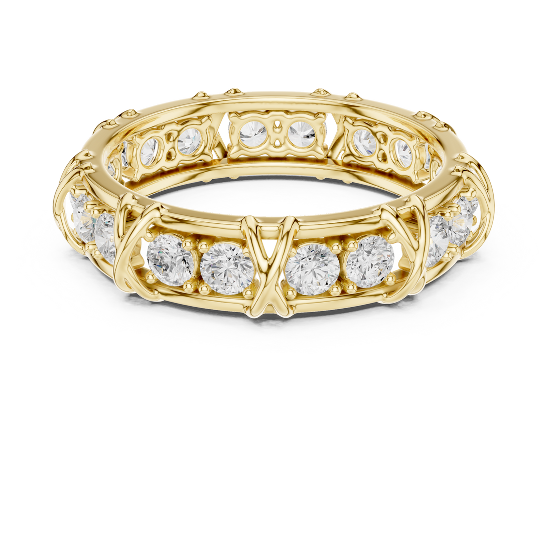Round Cut Diamond Vintage Style Eternity Band Ring