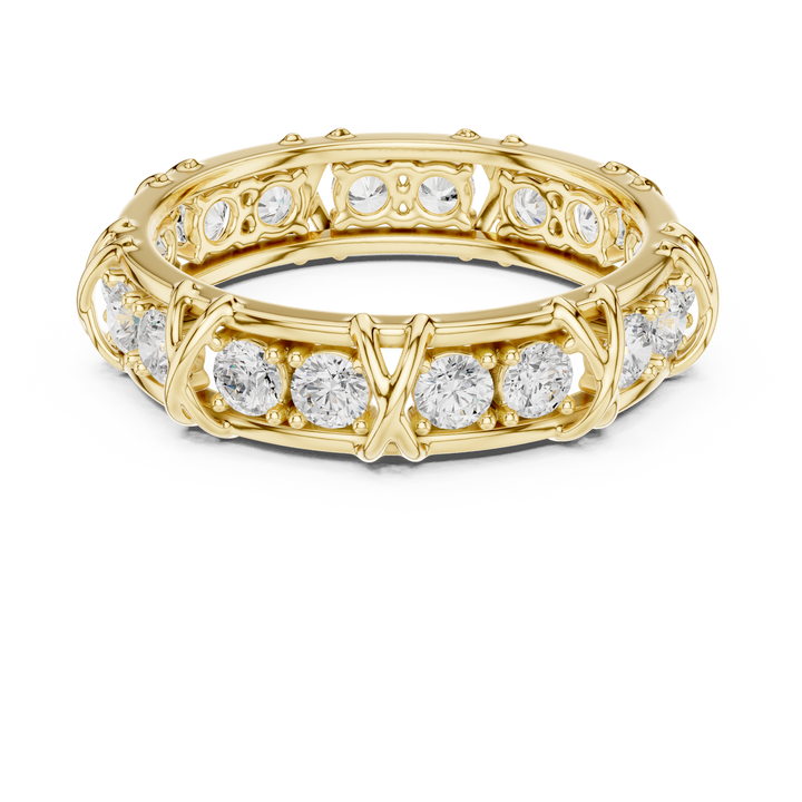 Round Cut Diamond Vintage Style Eternity Band Ring