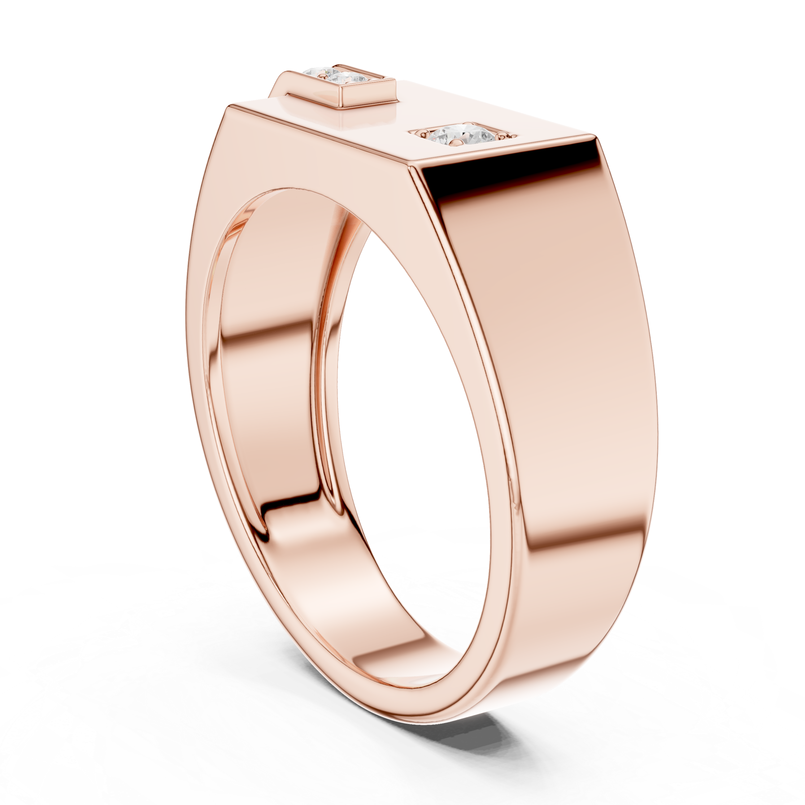 Modern Round Cut Diamond Men’s Band with Channel Detail