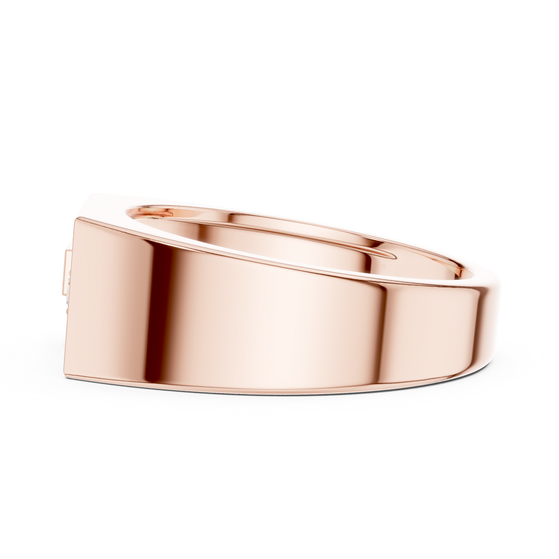 Modern Round Cut Diamond Men’s Band with Channel Detail