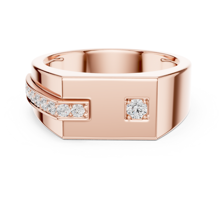 Modern Round Cut Diamond Men’s Band with Channel Detail