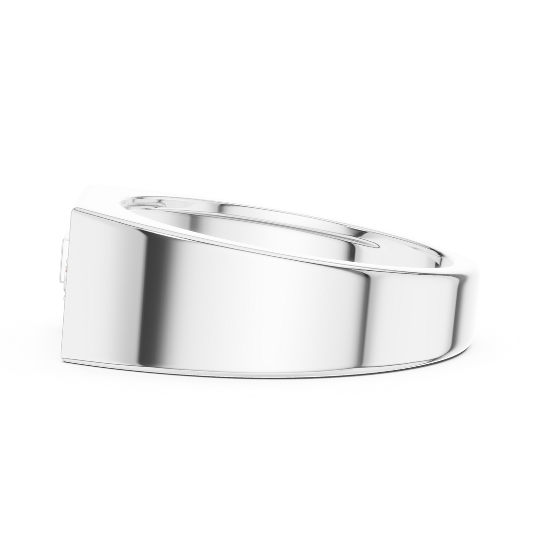 Modern Round Cut Diamond Men’s Band with Channel Detail