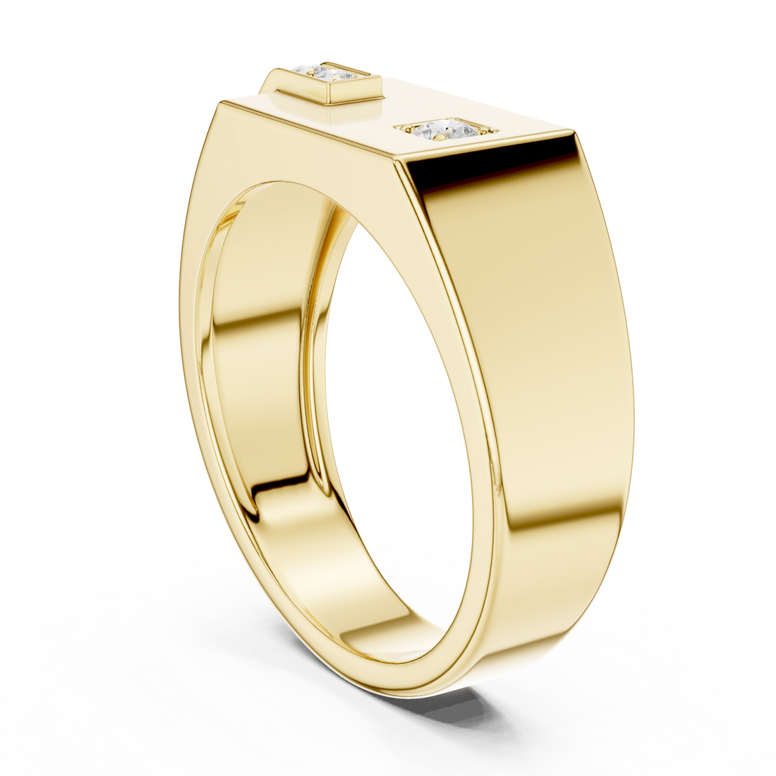 Modern Round Cut Diamond Men’s Band with Channel Detail