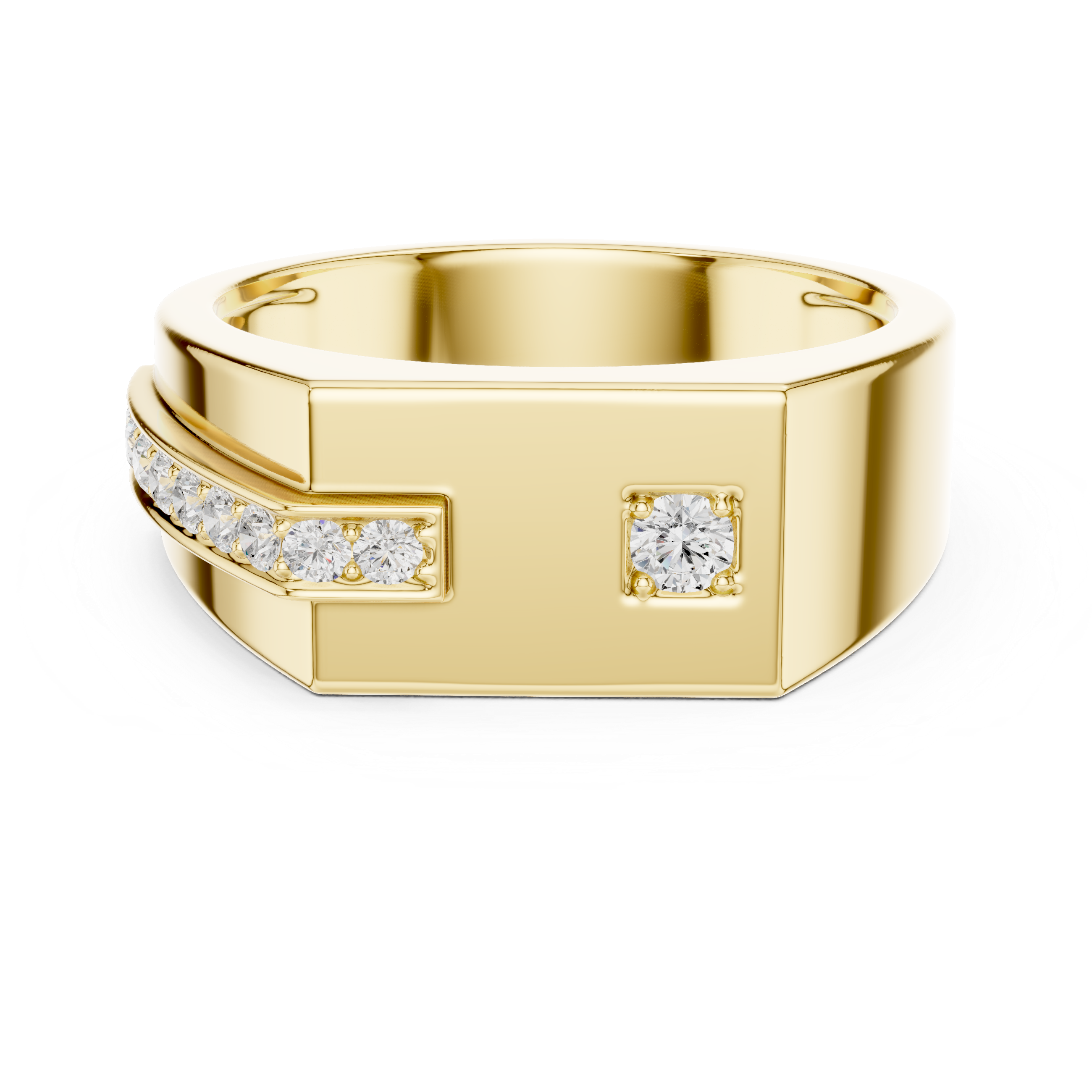 Modern Round Cut Diamond Men’s Band with Channel Detail