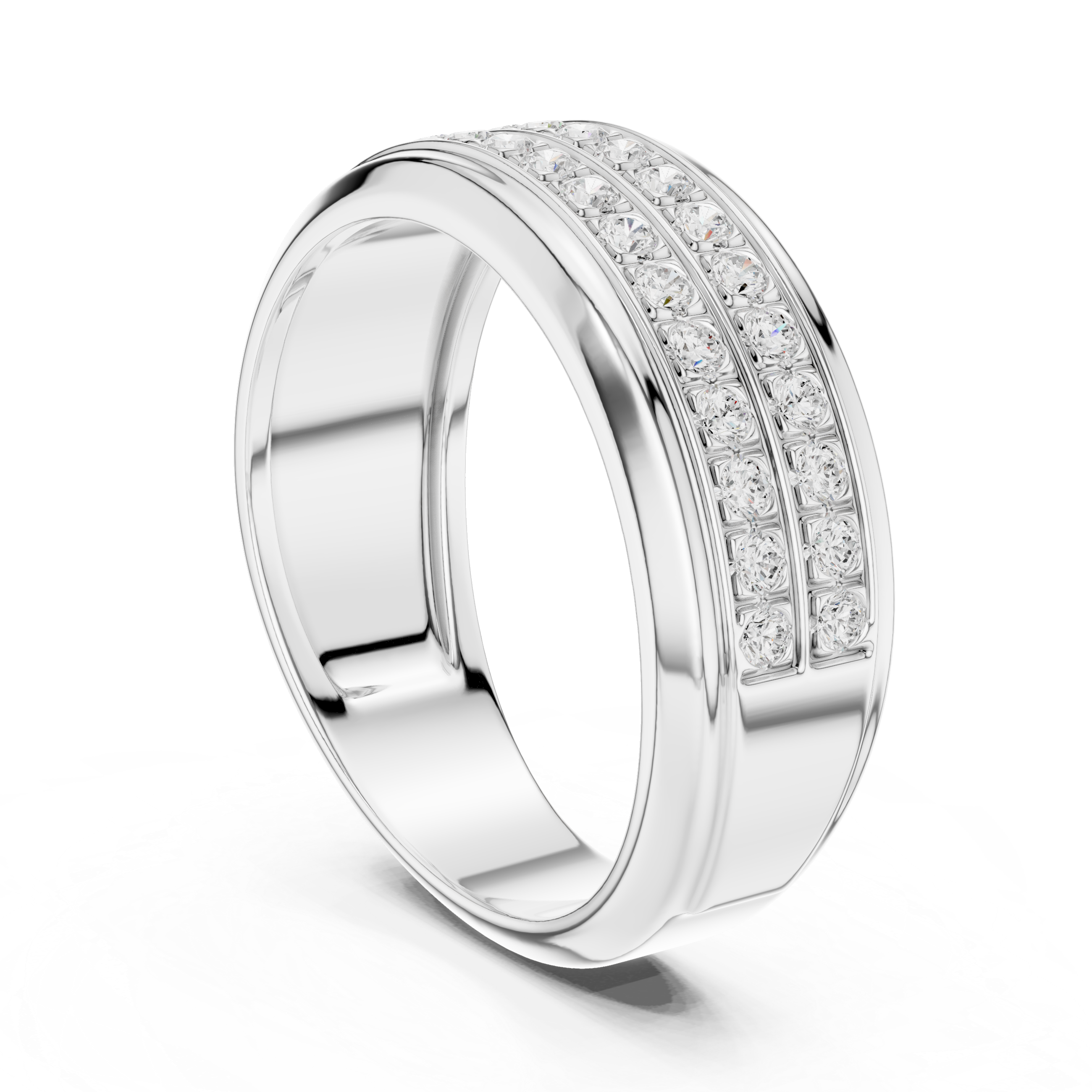 Round Cut Diamond Double Row Eternity Style Band