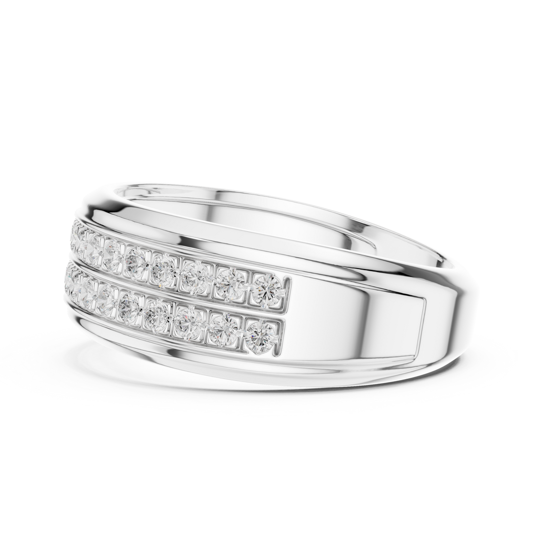Round Cut Diamond Double Row Eternity Style Band