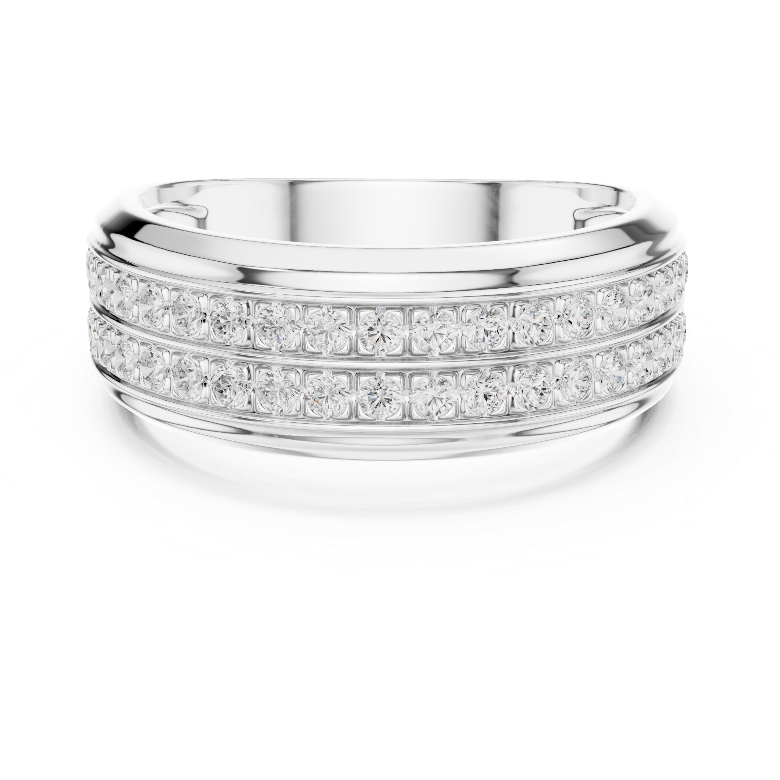 Round Cut Diamond Double Row Eternity Style Band
