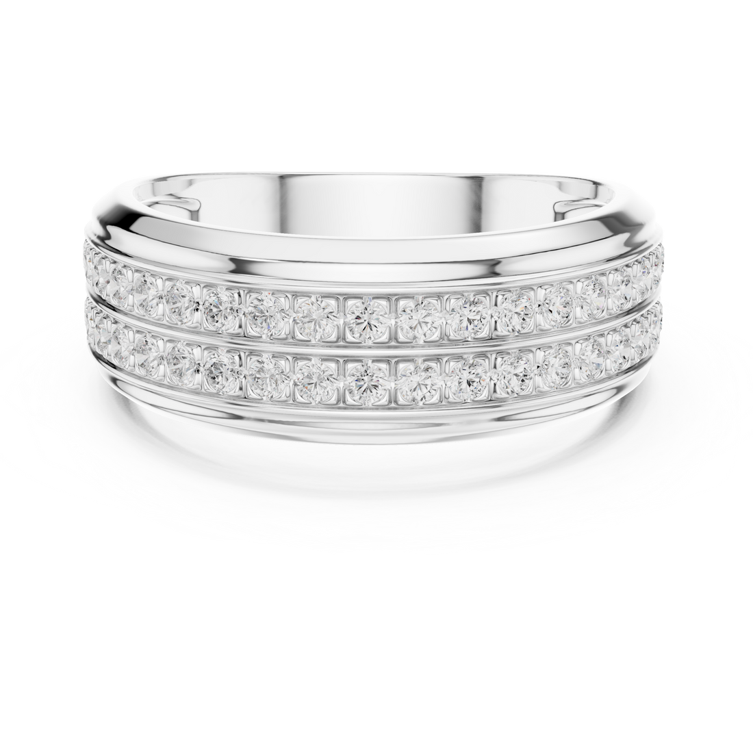 Round Cut Diamond Double Row Eternity Style Band