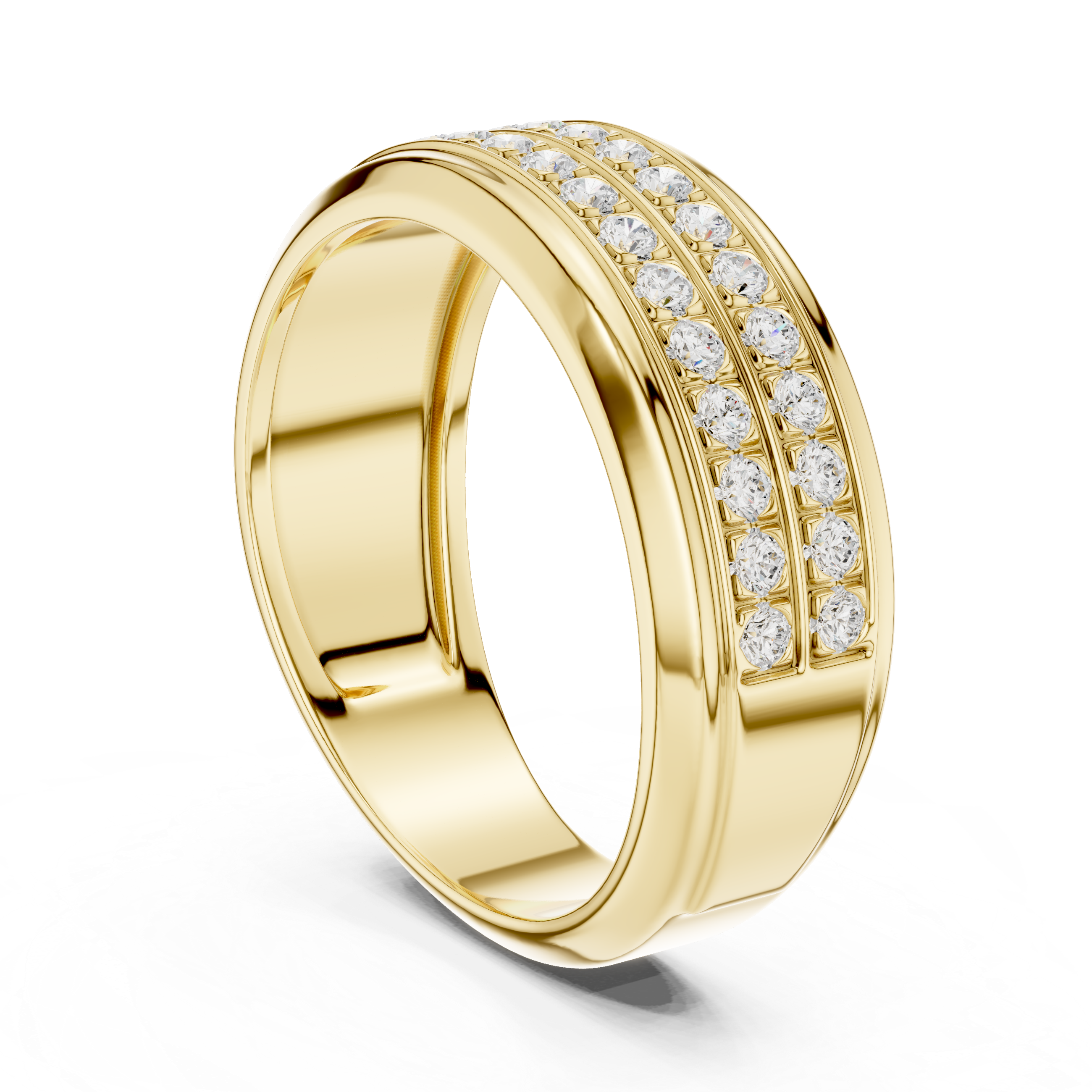 Round Cut Diamond Double Row Eternity Style Band