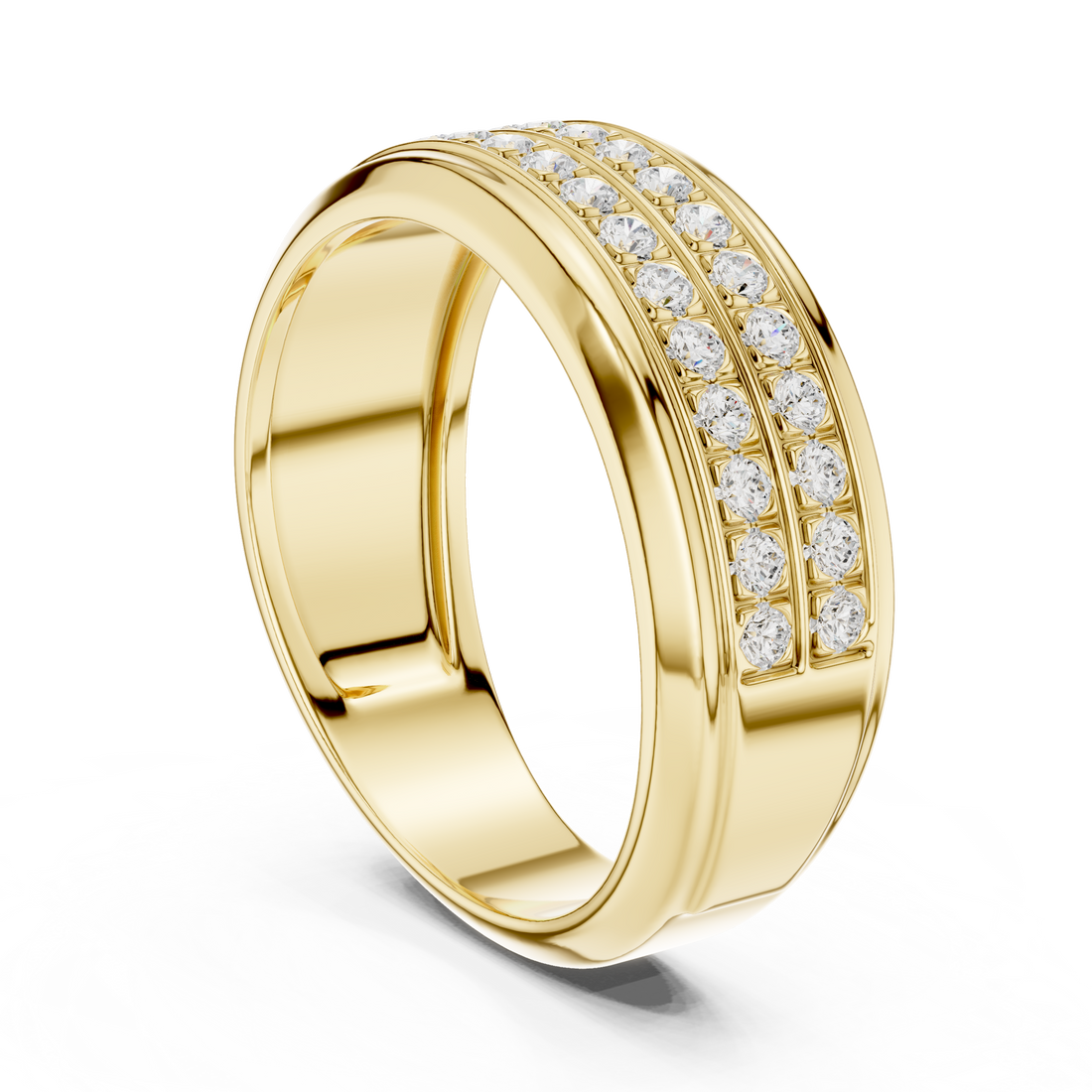 Round Cut Diamond Double Row Eternity Style Band