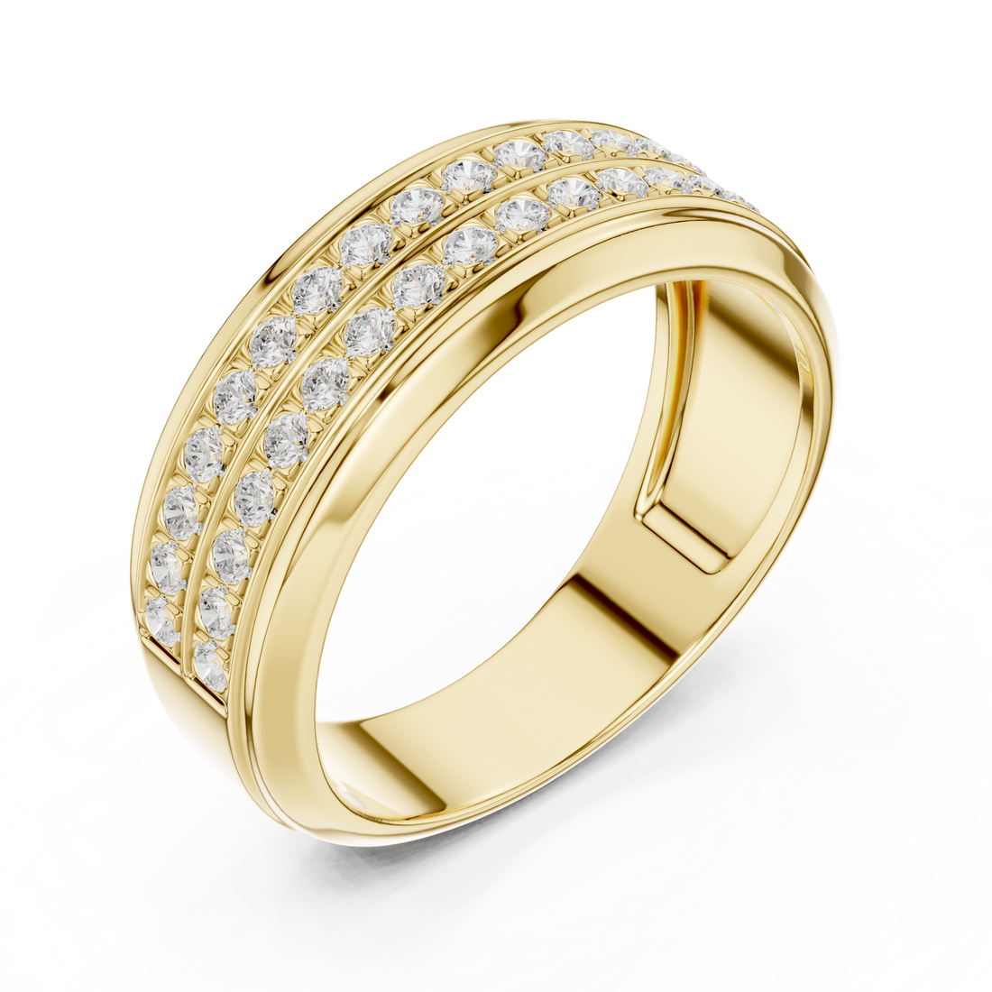 Round Cut Diamond Double Row Eternity Style Band