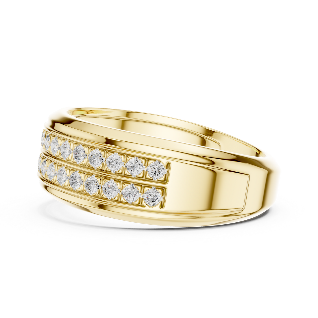 Round Cut Diamond Double Row Eternity Style Band