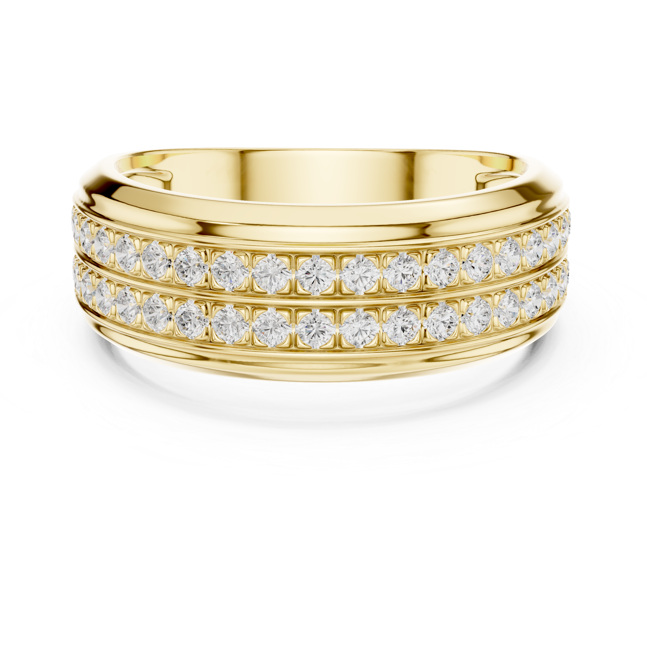 Round Cut Diamond Double Row Eternity Style Band