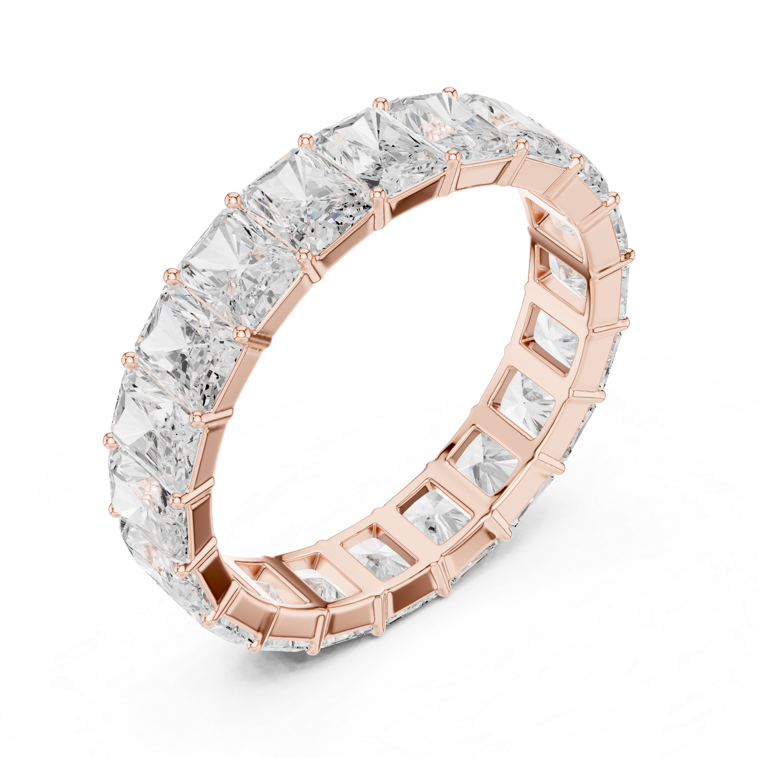 Radiant Cut Diamond Eternity Band Ring Timeless Elegance