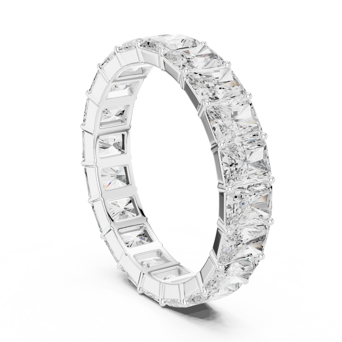 Radiant Cut Diamond Eternity Band Ring Timeless Elegance