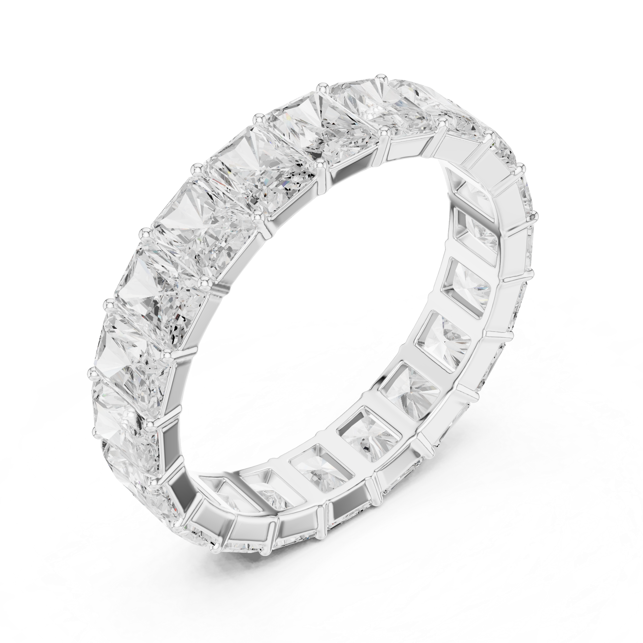 Radiant Cut Diamond Eternity Band Ring Timeless Elegance