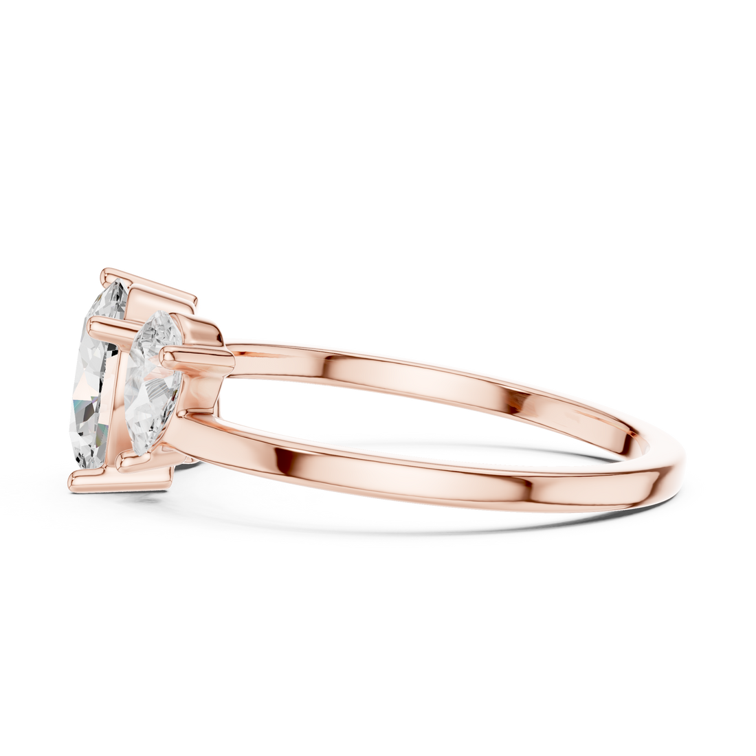 Oval and Pear Three Stone Diamond Ring with Classic Elegance