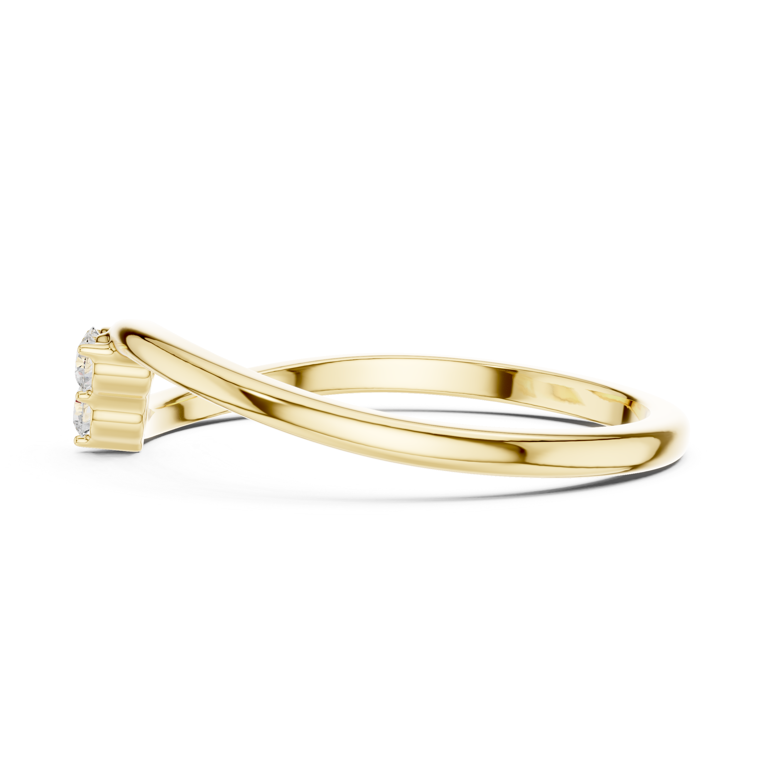 Round Diamond Trio Cluster Minimalist Open Band Ring