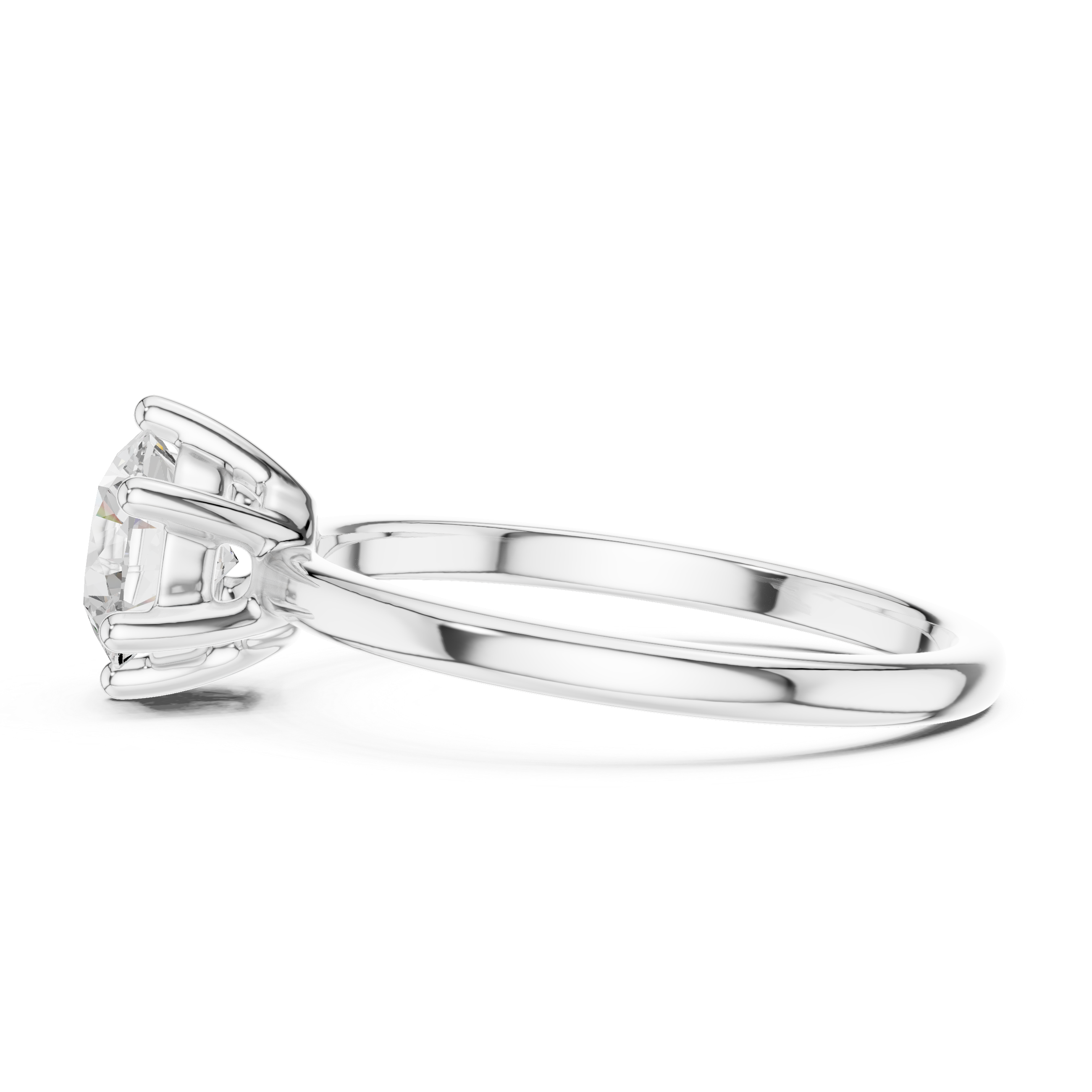 Round Brilliant Solitaire Diamond Ring Classic Six Prong Elegance