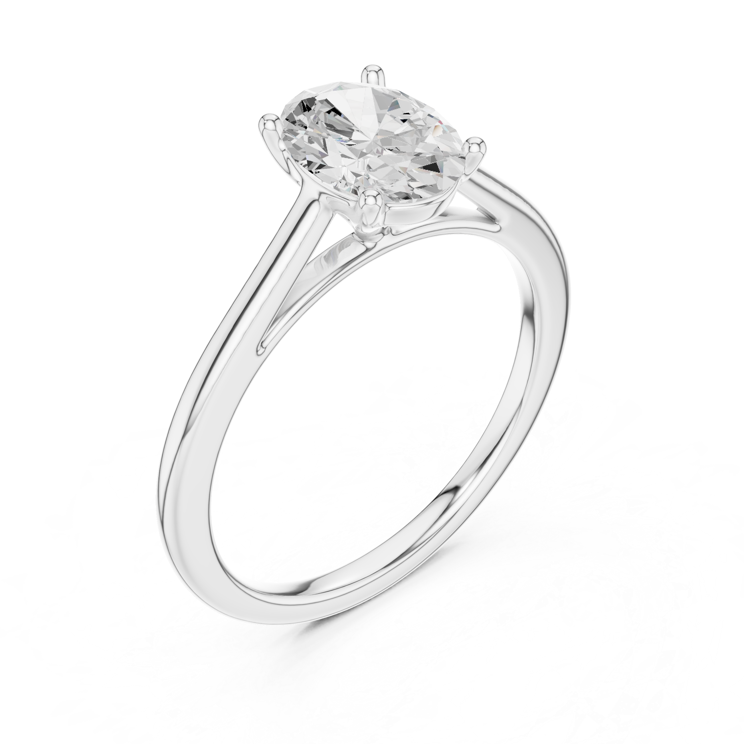 Oval Cut Diamond Classic Solitaire Engagement Ring