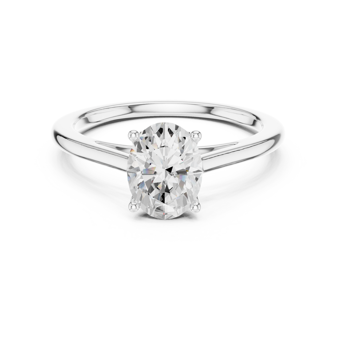 Oval Cut Diamond Classic Solitaire Engagement Ring
