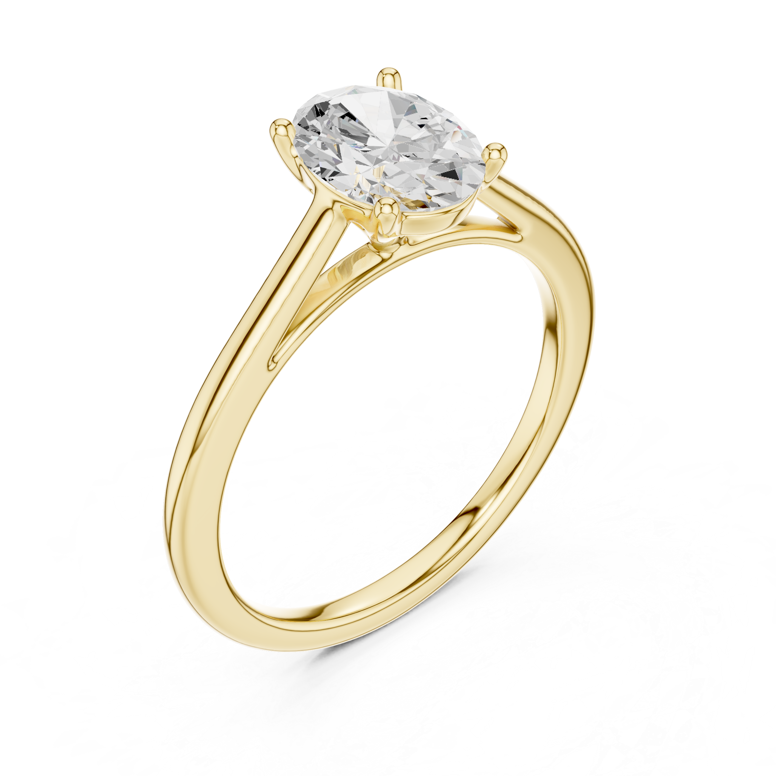 Oval Cut Diamond Classic Solitaire Engagement Ring