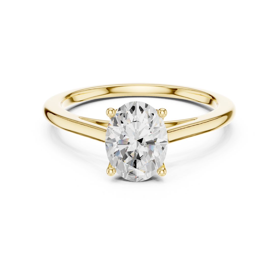 Oval Cut Diamond Classic Solitaire Engagement Ring