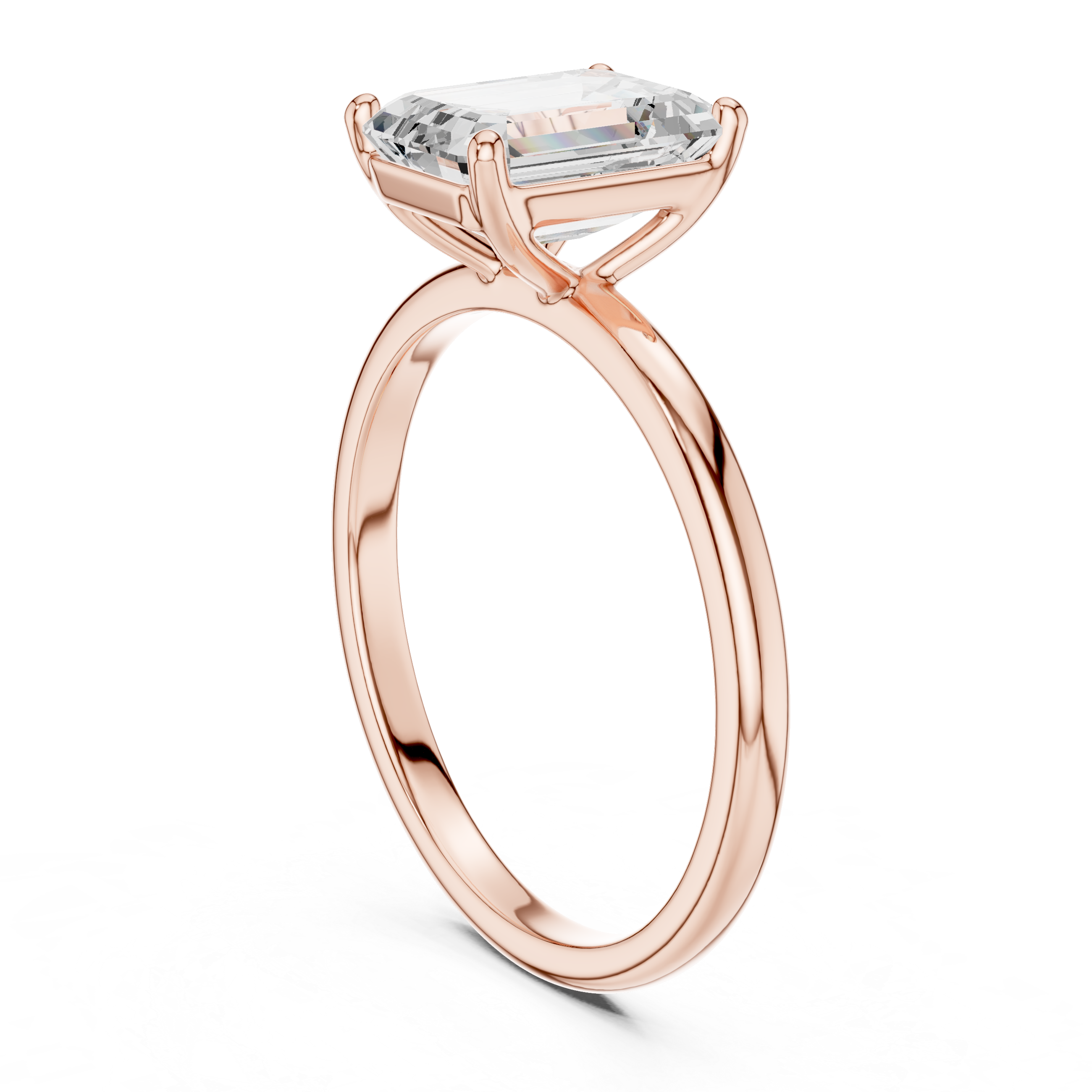 Emerald Cut Diamond Solitaire Engagement Ring Timeless Elegance
