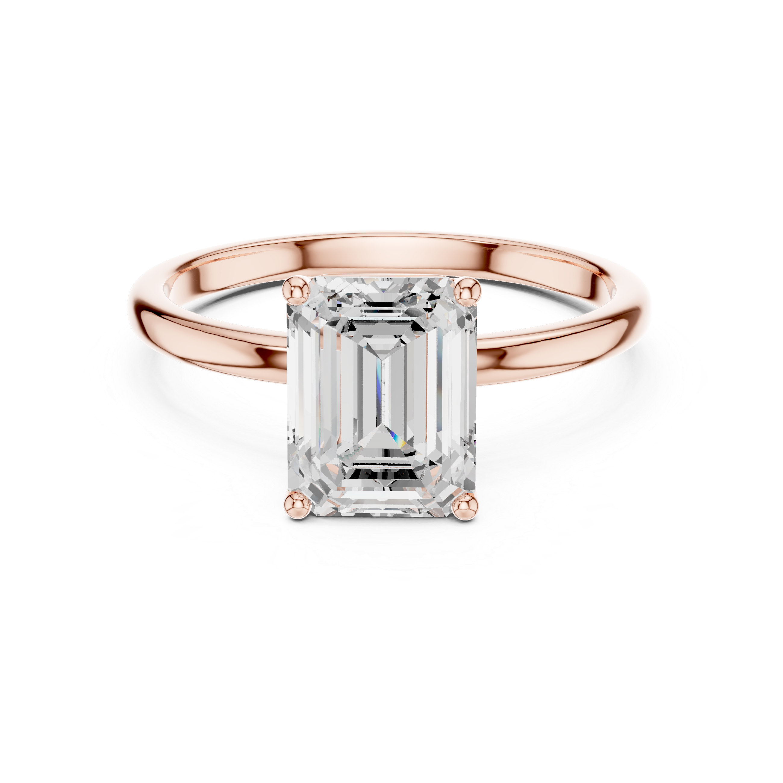 Emerald Cut Diamond Solitaire Engagement Ring Timeless Elegance