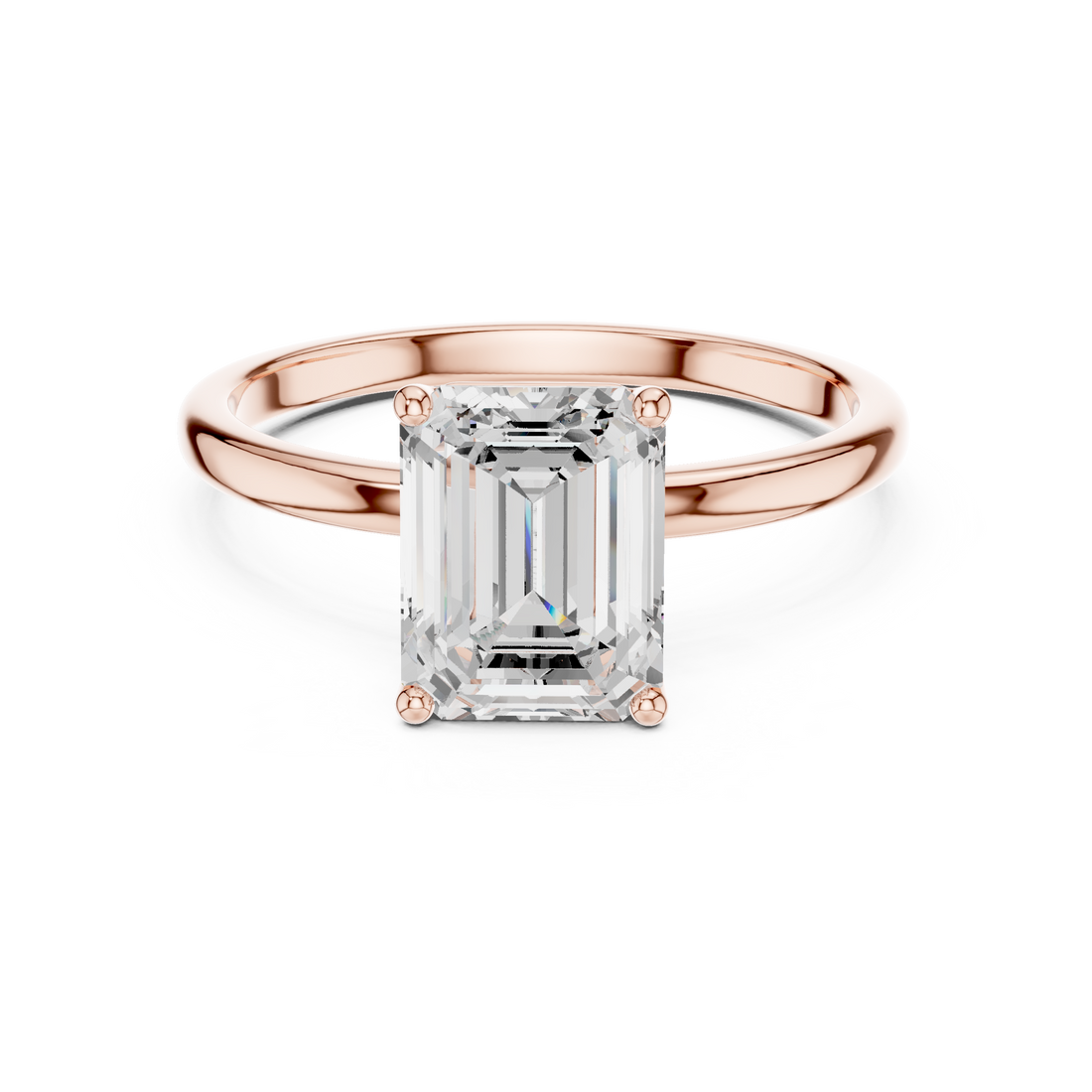 Emerald Cut Diamond Solitaire Engagement Ring Timeless Elegance