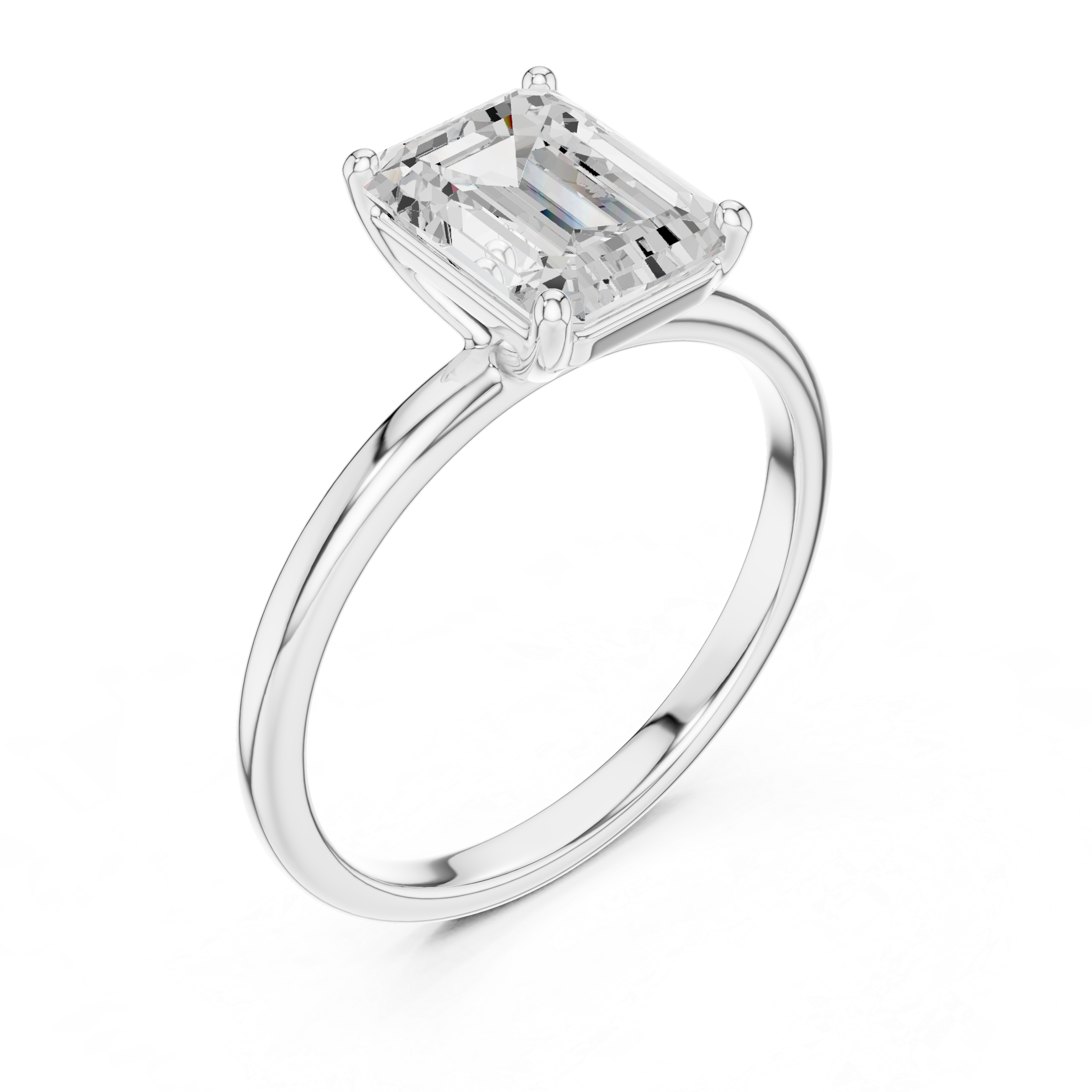 Emerald Cut Diamond Solitaire Engagement Ring Timeless Elegance