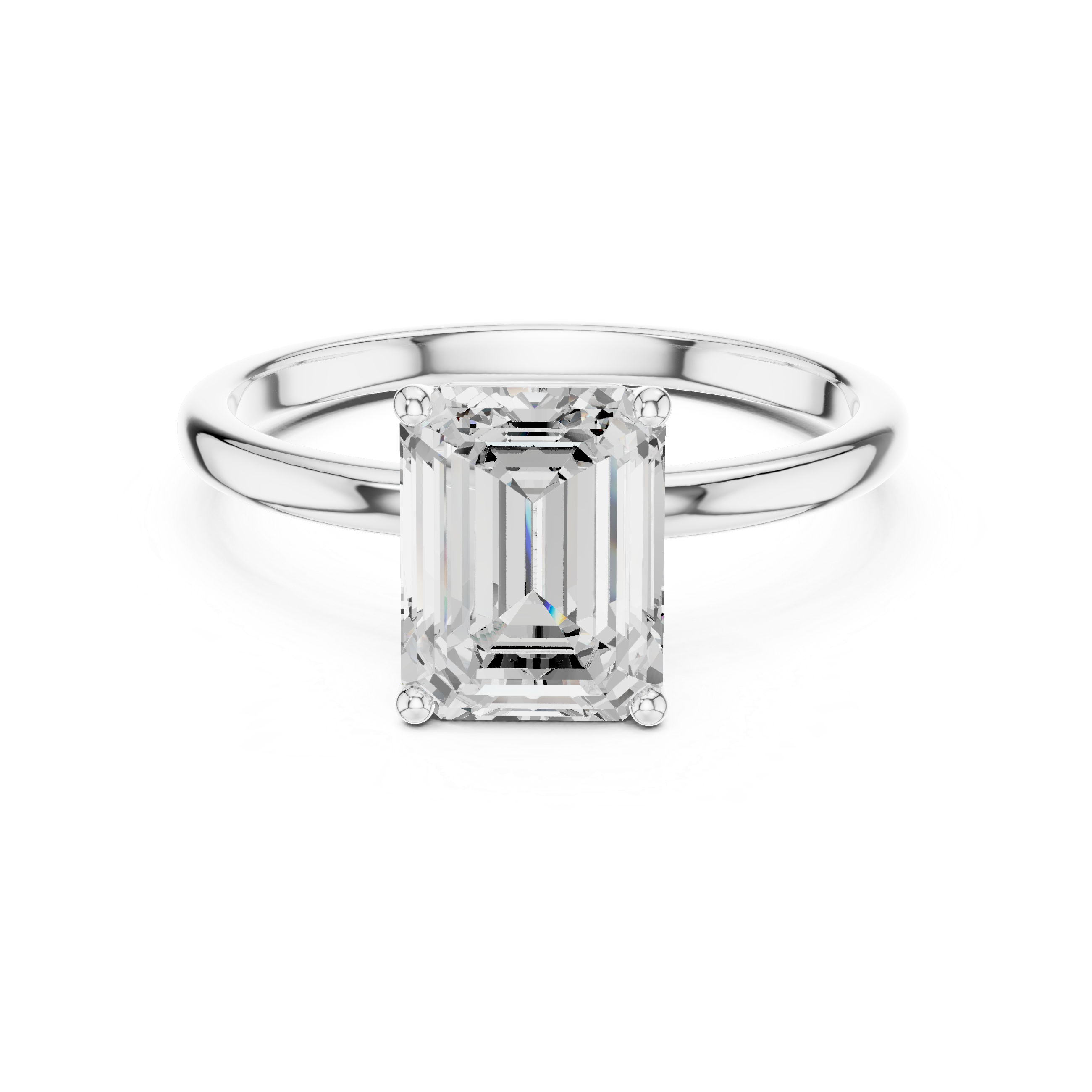Emerald Cut Diamond Solitaire Engagement Ring Timeless Elegance