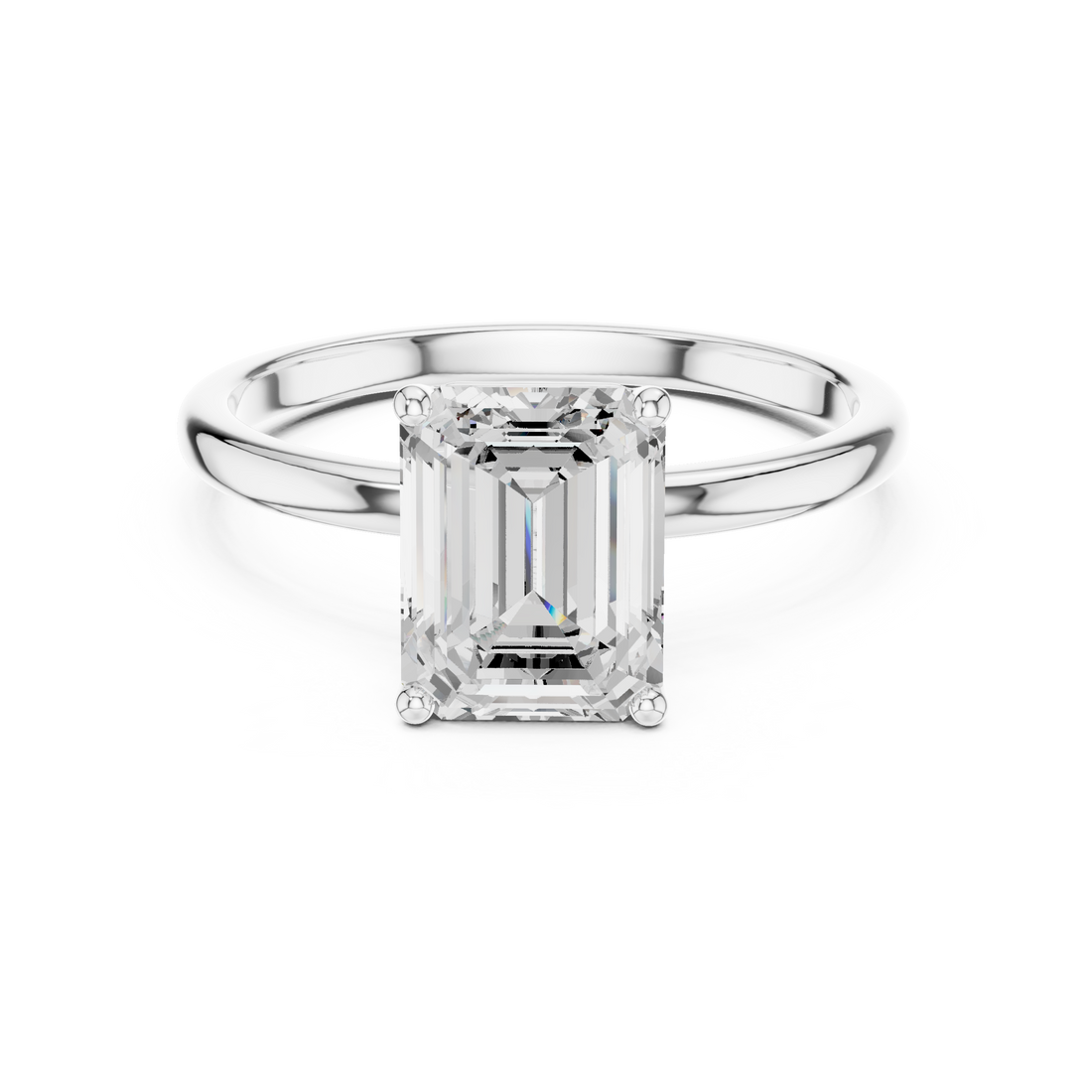 Emerald Cut Diamond Solitaire Engagement Ring Timeless Elegance