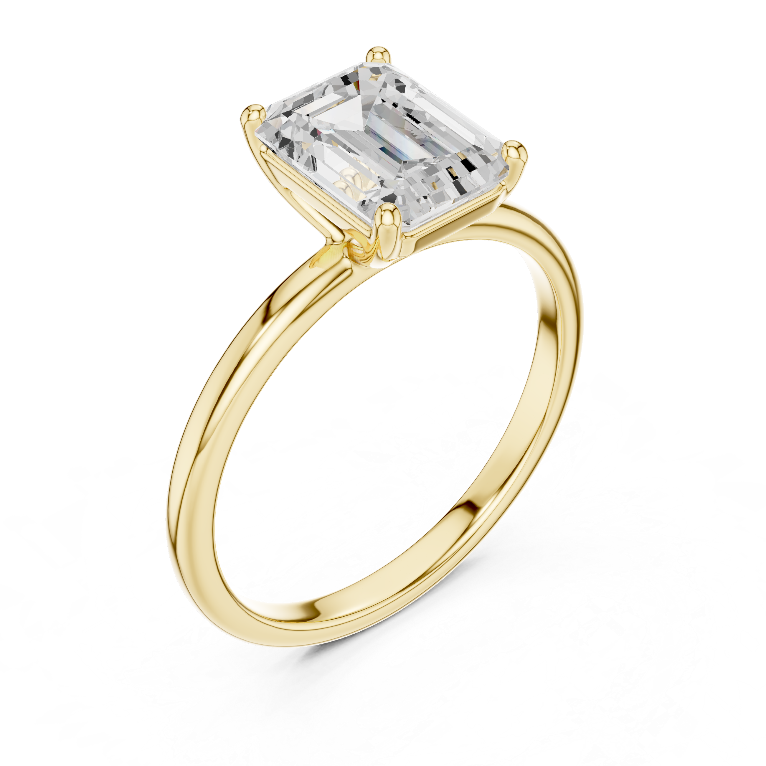 Emerald Cut Diamond Solitaire Engagement Ring Timeless Elegance