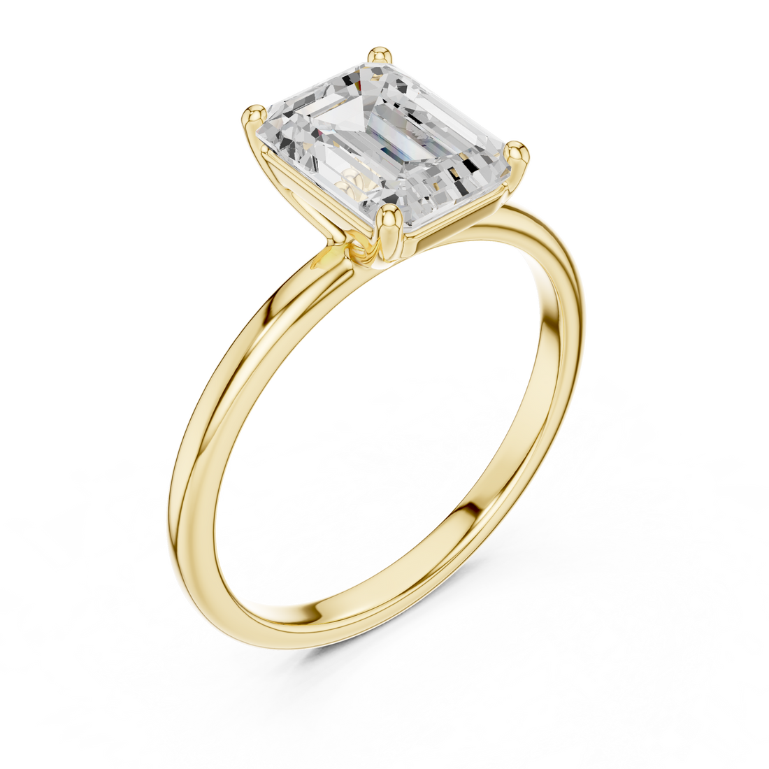 Emerald Cut Diamond Solitaire Engagement Ring Timeless Elegance